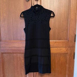 Alice + Olivia Black Lace Mini Dress